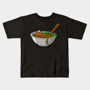 Chicken noodle in a bowl illustration Kids T-Shirt